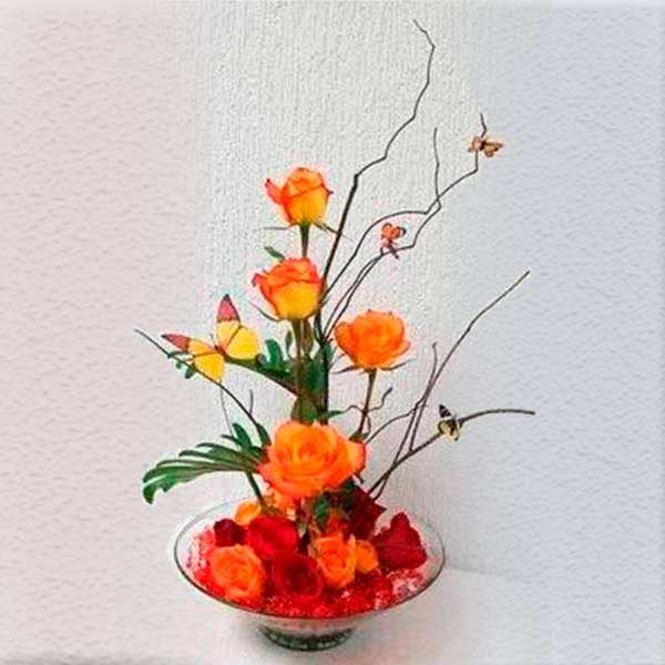 Arreglo Floral Pequeño Mandarina